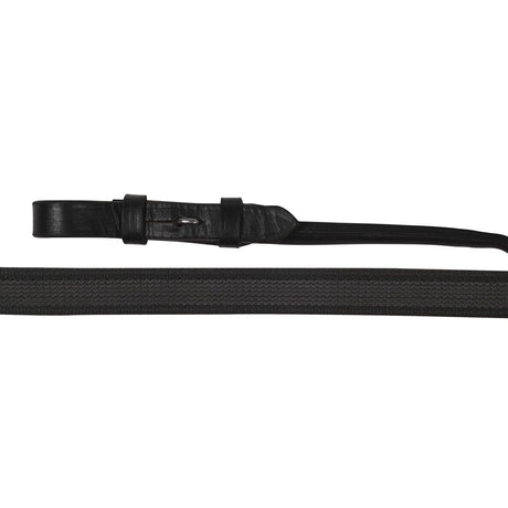 HKM Leather with Rubber -Lisa- Reins #colour_black