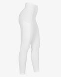 Women's leggings with perforated decorations - WHITE