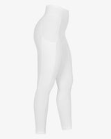 Women's leggings with perforated decorations - WHITE