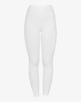 Women's leggings with perforated decorations - WHITE