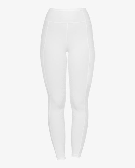 Women's leggings with perforated decorations - WHITE
