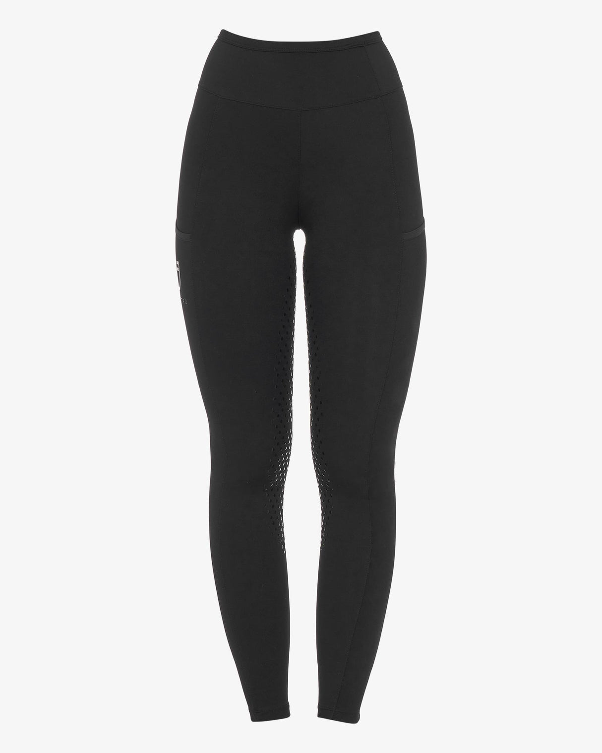 Women's leggings with perforated decorations - BLACK