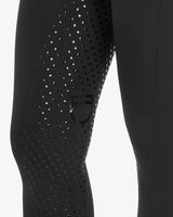 Women's leggings with perforated decorations - BLACK
