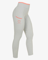 Women's leggings with perforated decorations - HARBOR MIST