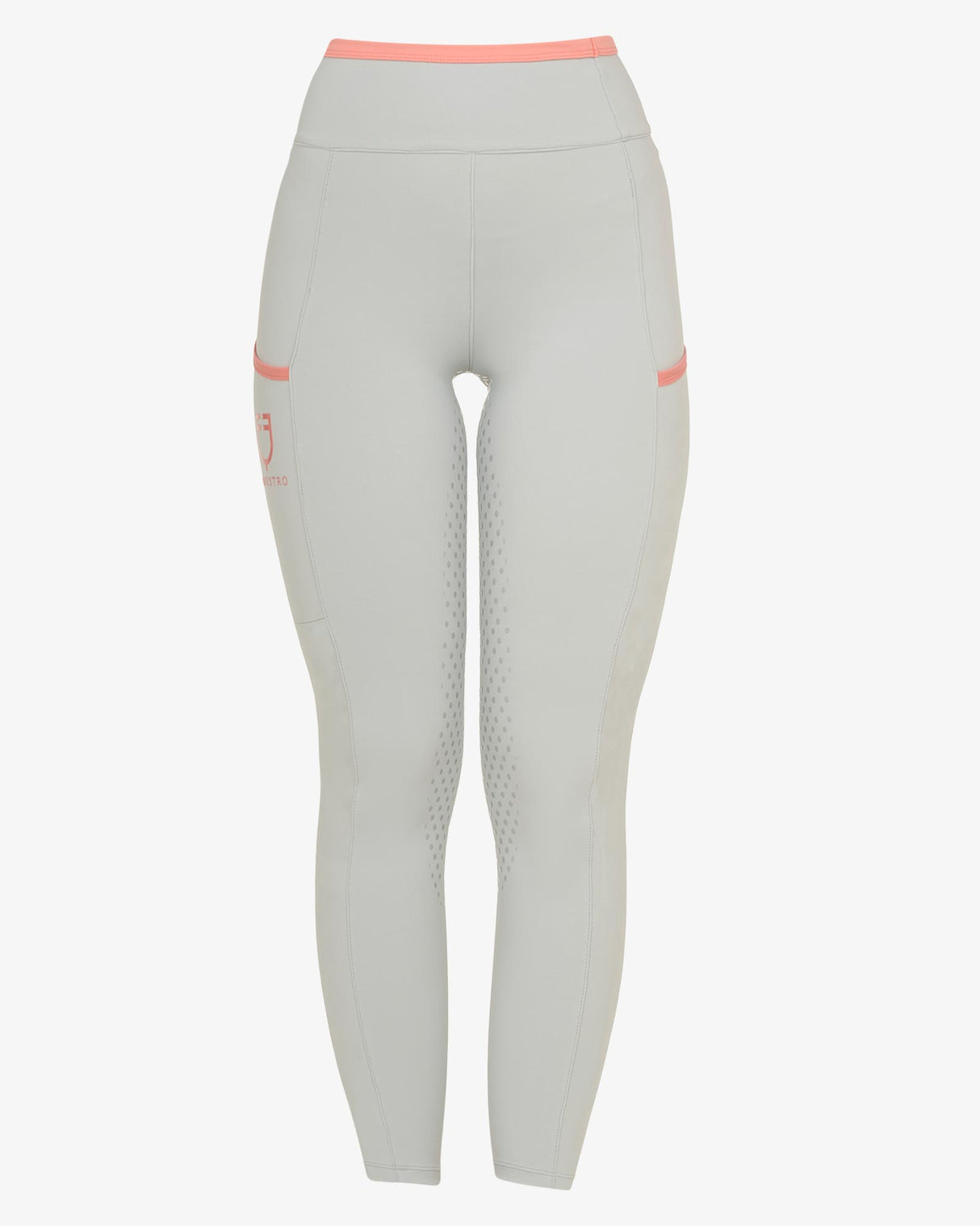 Women's leggings with perforated decorations - HARBOR MIST