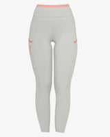 Women's leggings with perforated decorations - HARBOR MIST