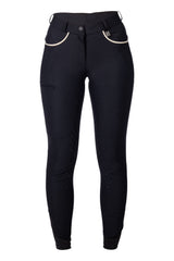 HKM Ladies Silicone Full Seat Riding Breeches -Limone- #colour_black