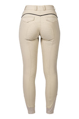 HKM Ladies Silicone Full Seat Riding Breeches -Limone- #colour_grey-beige