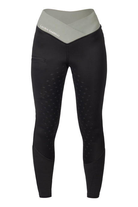 HKM Ladies Silicone Full Seat Riding Leggings -Limone- #colour_black