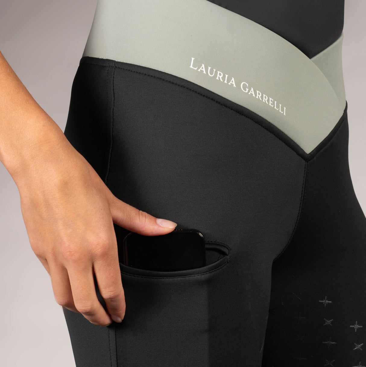 HKM Ladies Silicone Full Seat Riding Leggings -Limone- #colour_black