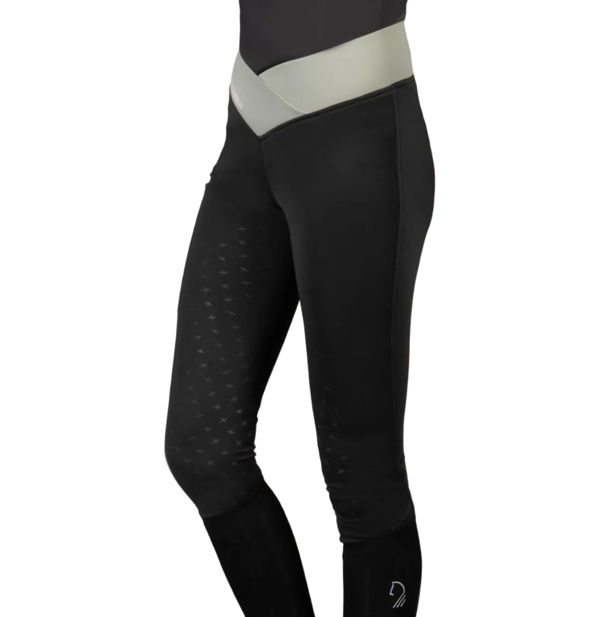 HKM Ladies Silicone Full Seat Riding Leggings -Limone- #colour_black