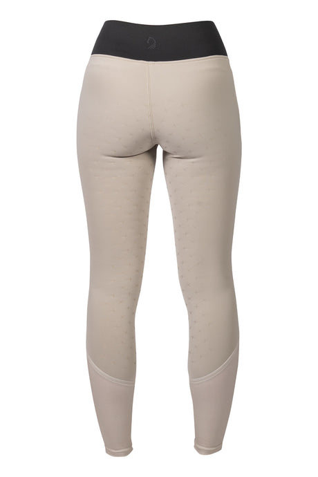 HKM Ladies Silicone Full Seat Riding Leggings -Limone- #colour_grey-beige