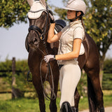 HKM Ladies Silicone Full Seat Riding Leggings -Limone- #colour_grey-beige