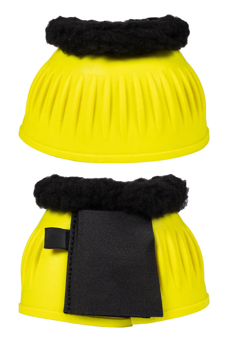 HKM Rubber Over Reach Boots -Atlanta Neon- with Fur #colour_neon-yellow