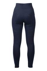 HKM Ladies Silicone Full Seat Riding Leggings -Mesh II- #colour_deep-blue