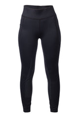 HKM Ladies Silicone Full Seat Riding Leggings -Mesh II- #colour_black