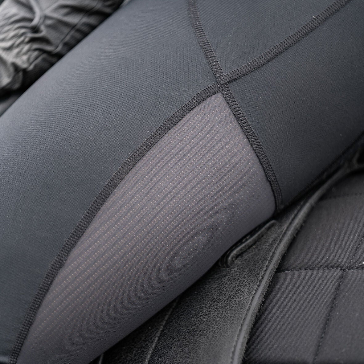 HKM Ladies Silicone Full Seat Riding Leggings -Mesh II- #colour_black