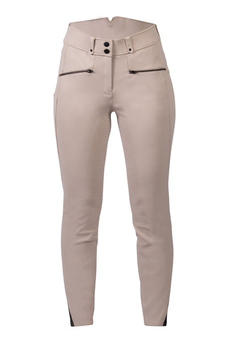 HKM Ladies Silicone Full Seat Riding Breeches -Pearl City- #colour_beige