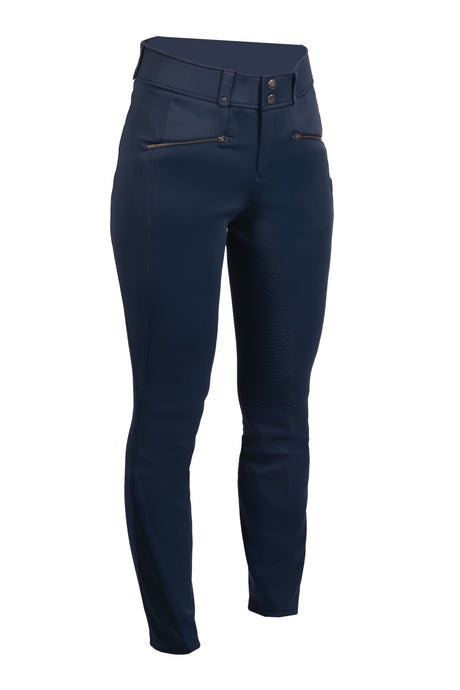 HKM Ladies Silicone Full Seat Riding Breeches -Pearl City- #colour_deep-blue
