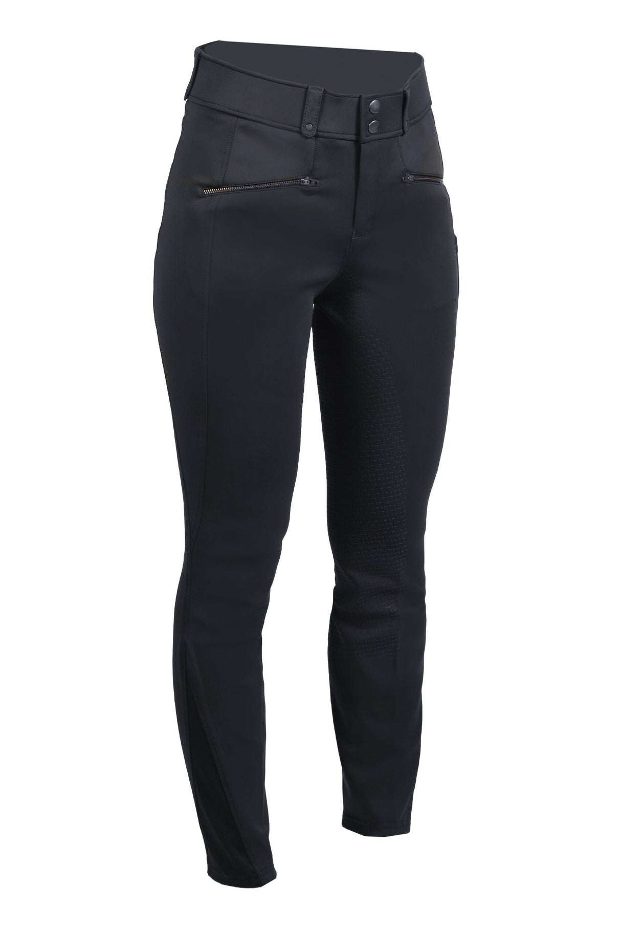 HKM Ladies Silicone Full Seat Riding Breeches -Pearl City- #colour_black