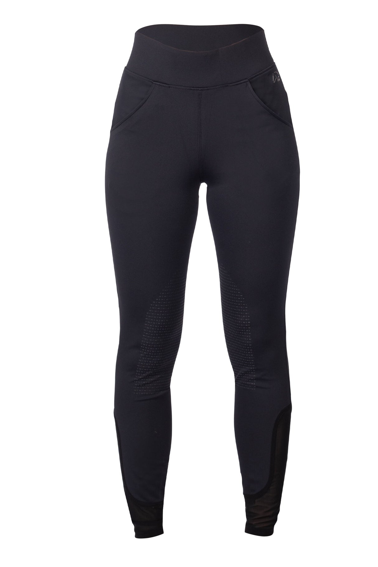 HKM Ladies Silicone Knee Patch Riding Leggings -Tammy- #colour_deep-blue