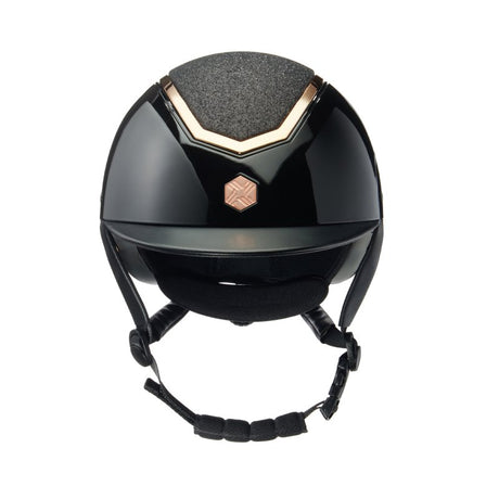 Charles Owen Kylo Sparkly Gloss Riding Hat #colour_black-gloss-rose-gold