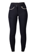 HKM Ladies Silicone Knee Patch Riding Breeches -Limone- #colour_black
