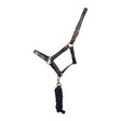 Hy Equestrian Elevate Allure Head Collar & Lead Rope #colour_navy-rose-gold