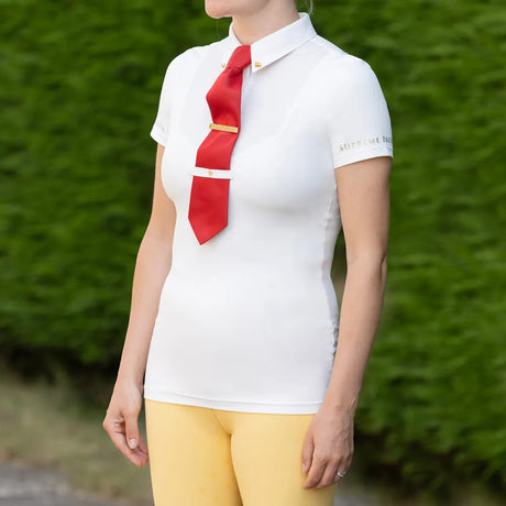 Supreme Products Short Sleeve Champion Show Rider Competition Shirt with Zip #colour_cream-cream