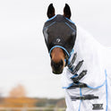 Hy Equestrian Mesh Half Mask Without Ears #colour_black-light-blue