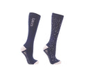 Hy Equestrian Elevate Allure Mizs Socks Pack of 2 #colour_navy
