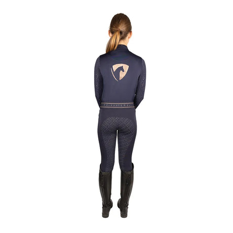 Hy Equestrian Elevate Allure Mizs Riding Tights #colour_navy-rose-gold