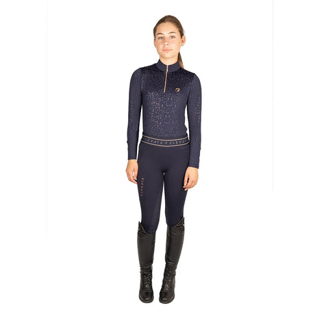 Hy Equestrian Elevate Allure Mizs Base Layer #colour_navy-rose-gold