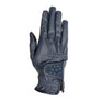 Hy Equestrian Children's Shimmer Riding Gloves #colour_navy-with-navy-silver-diamantes