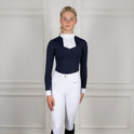 Coldstream Long Sleeve Roslin Ruffled Crystal Show Shirt #colour_navy