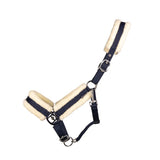 Hy Equestrian Luxury Faux Fur Head Collar #colour_navy