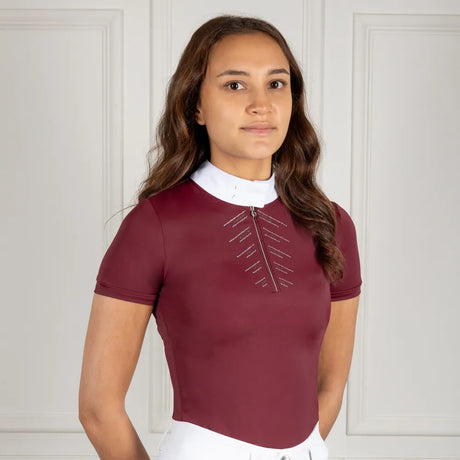 Coldstream Harthill Diamante Show Shirt #colour_windsor-wine