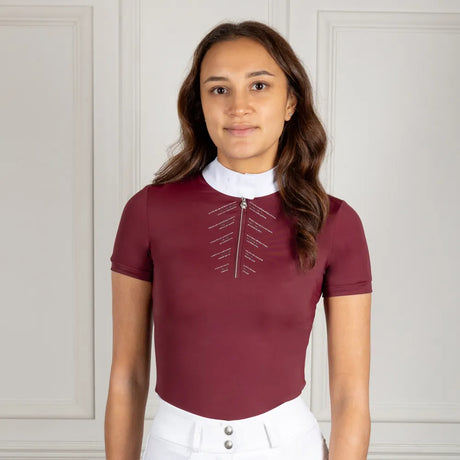 Coldstream Harthill Diamante Show Shirt #colour_windsor-wine
