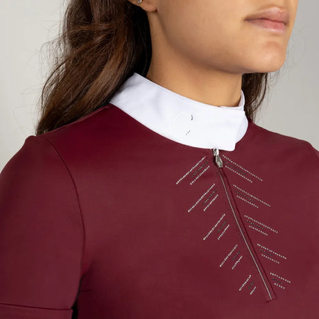 Coldstream Harthill Diamante Show Shirt #colour_windsor-wine