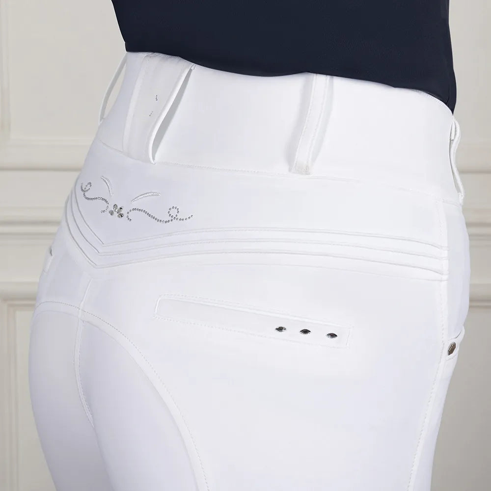 Coldstream Next Generation Hermitage Diamante Breeches #colour_white