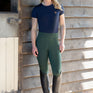 Hy Equestrian Children's Melton Riding Tights #colour_forest-green