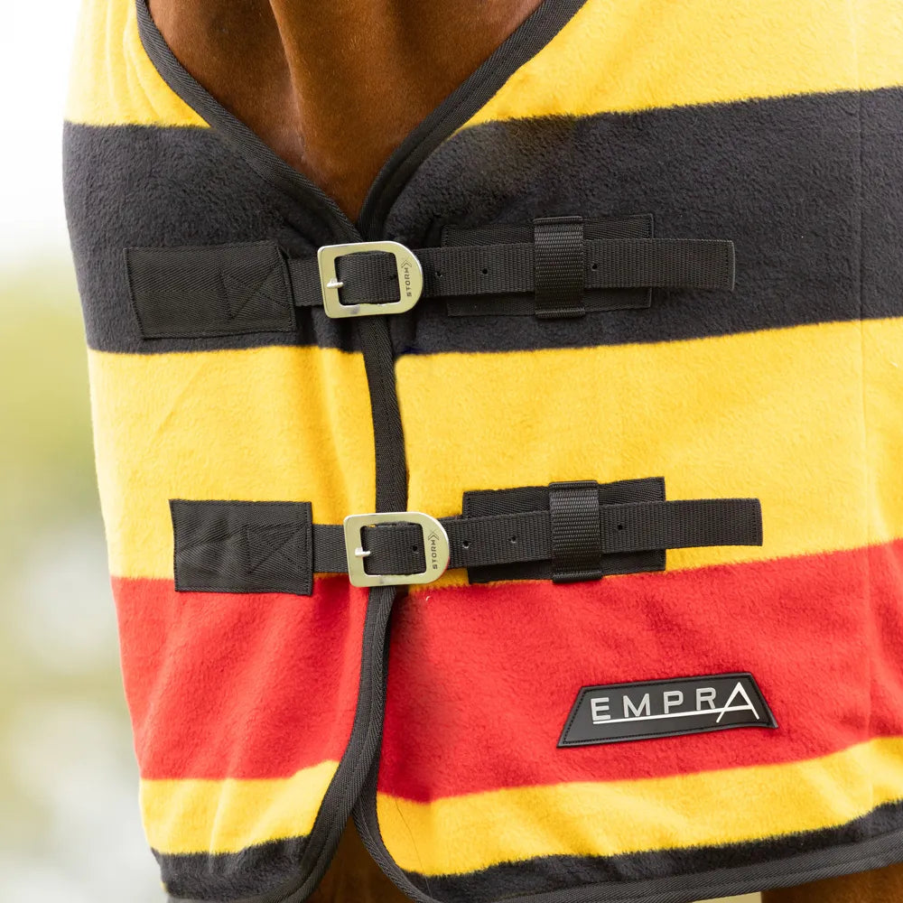 StormX Empra Newmarket Fleece Rug #colour_yellow-red-black