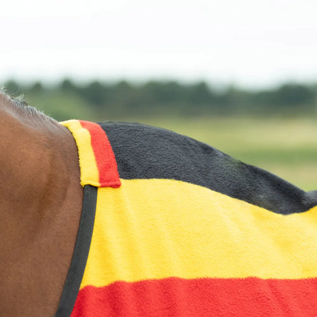 StormX Empra Newmarket Fleece Rug #colour_yellow-red-black