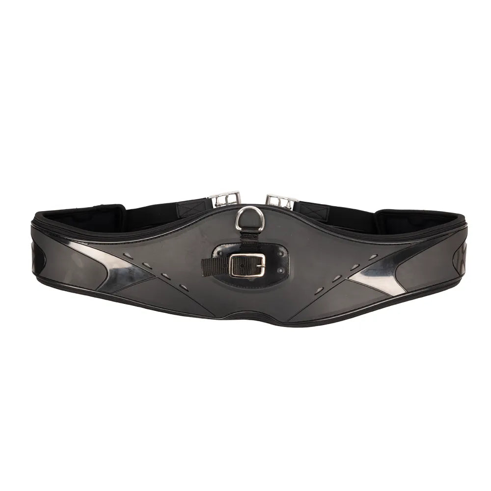 ProReaction Contoured TPU Vented GP/Jumping Girth by Hy Equestrian #colour_black