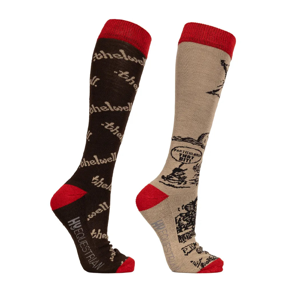Hy Equestrian Thelwell Collection Comic Chaos Socks Pack of 2