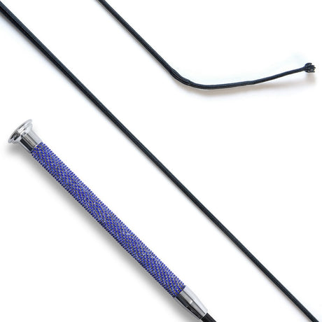 KM Elite Dressage Whip with Crystal Grip #colour_blue