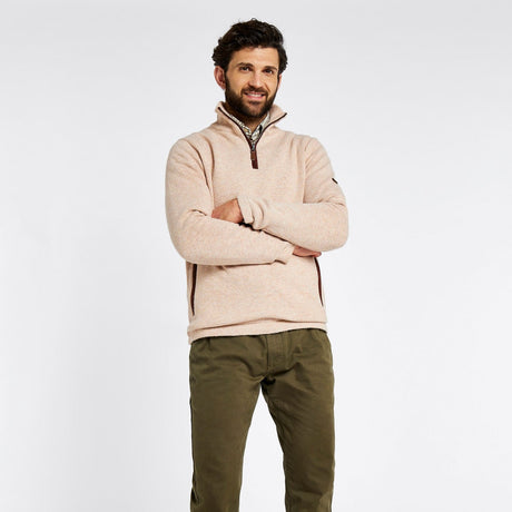 Dubarry Mens Feeney Zip Neck Sweater #Colour_oat