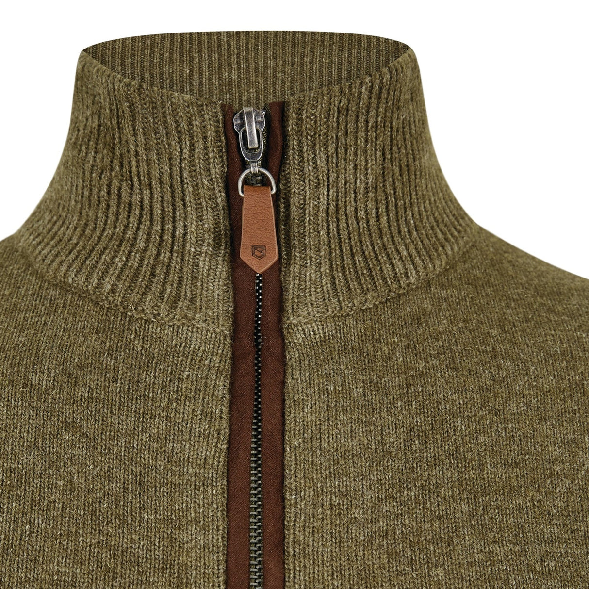 Dubarry Mens Feeney Zip Neck Sweater #Colour_dusky-green
