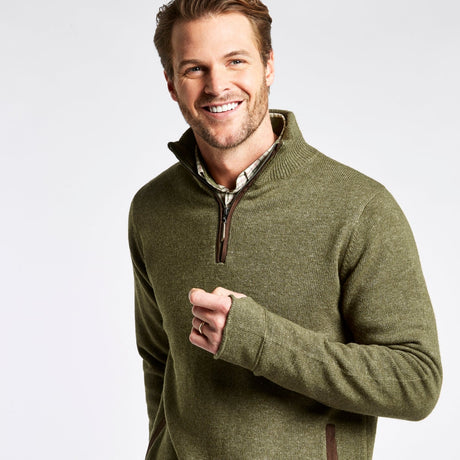 Dubarry Mens Feeney Zip Neck Sweater #Colour_dusky-green