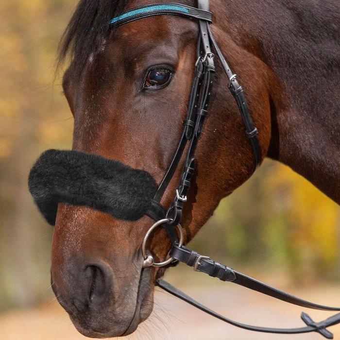 Waldhausen Real Lambskin Noseband - or Headpiece-Cushioning #colour_black